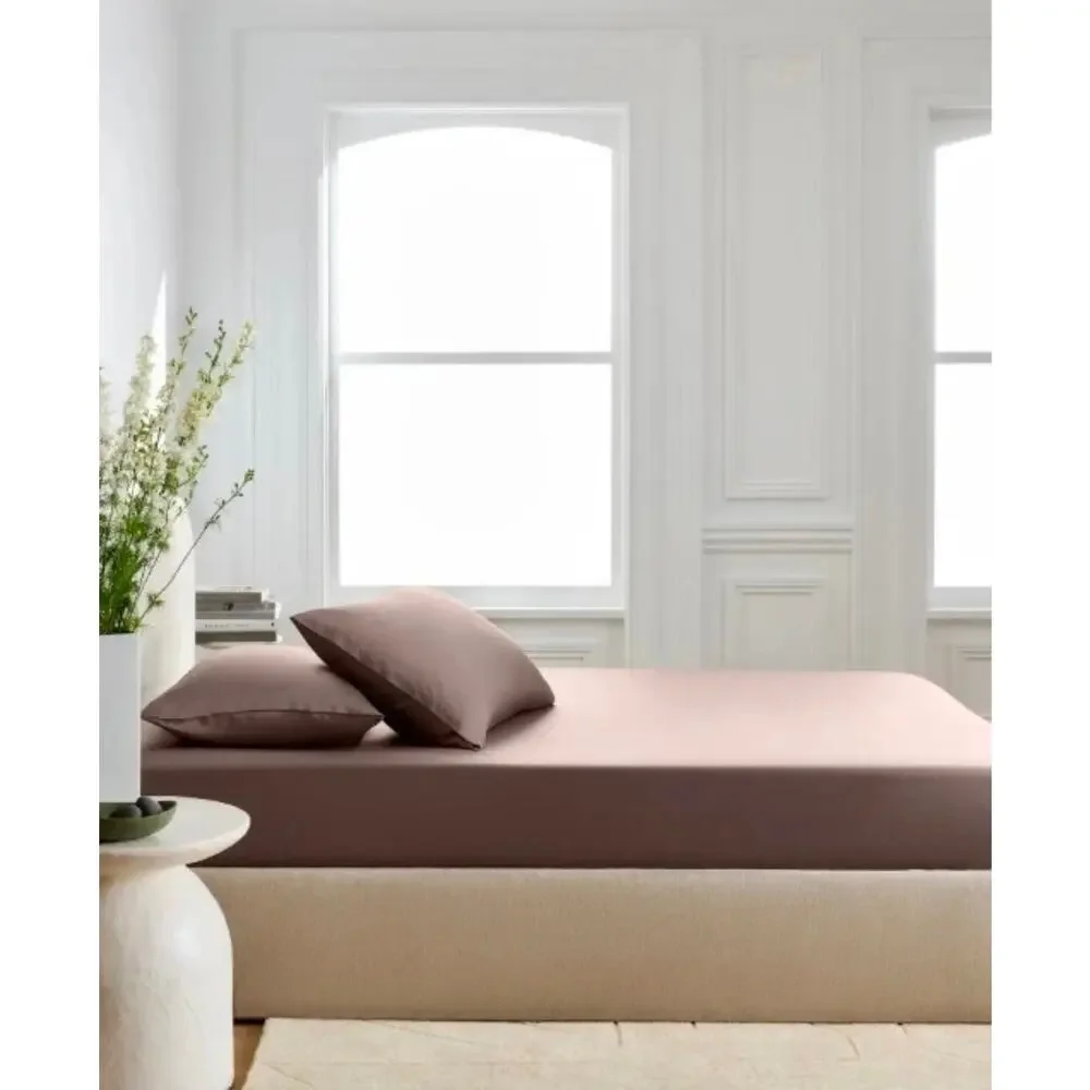 Quince Organic Vicose Bamboo 3 Pc King Fitted Sheet 2 King Sham Set Stone